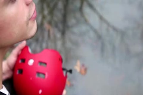 Dean Monroe wearing latex first time ass fucking outdoors