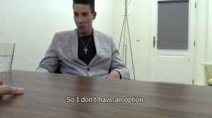 A young man acquires nailed during job offer interview