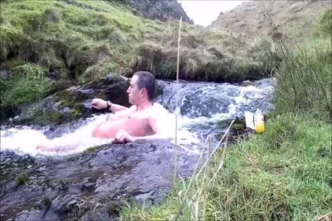 Half Hour nude Dip In Cold Scottish Waterfall In Winter