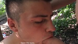 passionate outdoor butthole with a hairy anal twink