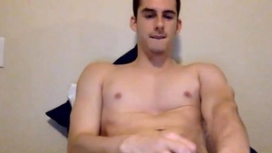 brawny chap Showing His nipples And cock In web camera