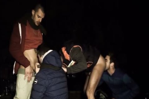 Dry hammering In The Park At Night